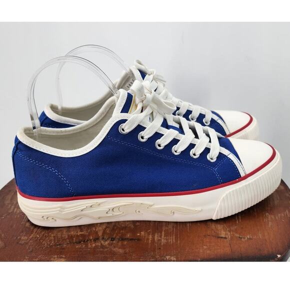 Sandro Paris Anouk Canvas Colorblock Flame Sole Sneakers Size 40 US 8 - Picture 2 of 9